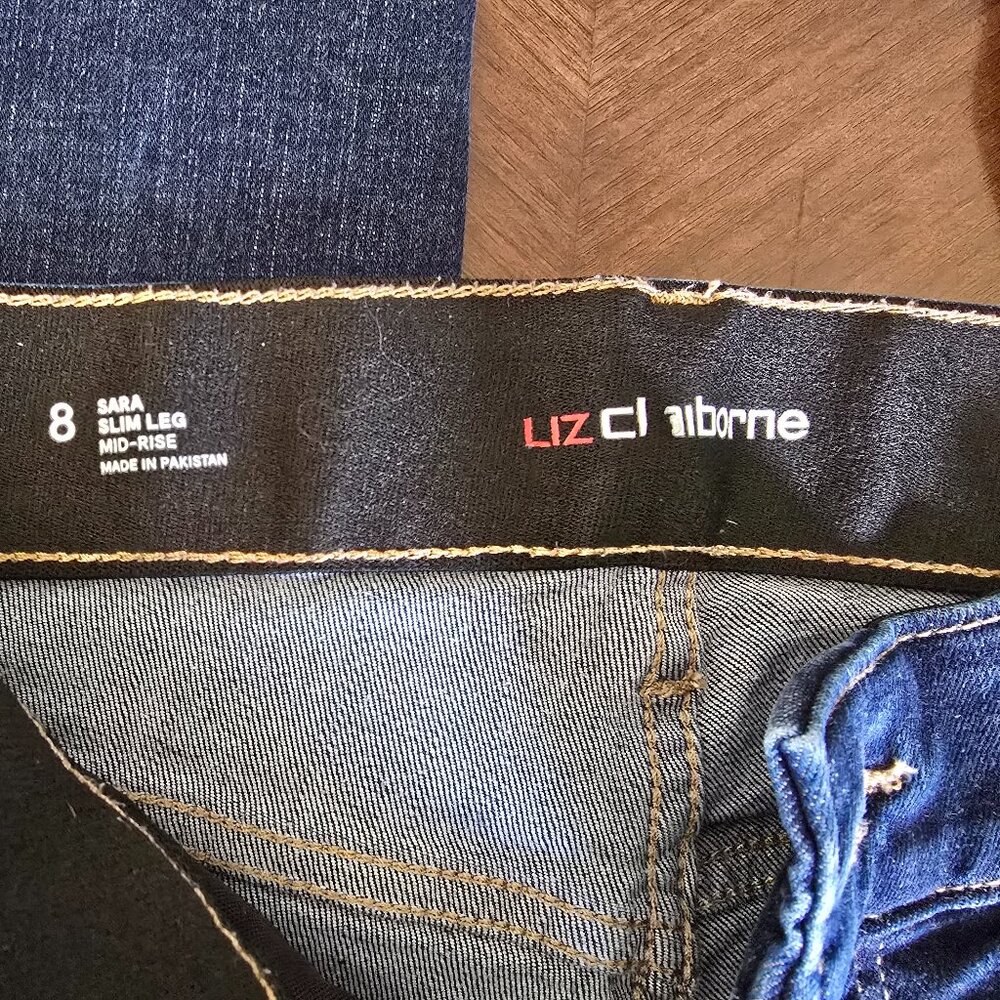 Liz Claiborne Sara Mid Rise Denim Jean - Picture 3 of 7